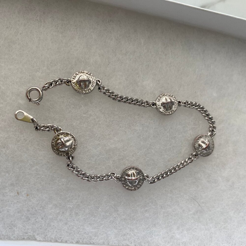 Marc by Marc Jacobs Silver Logo Disc/Coin Bracelet